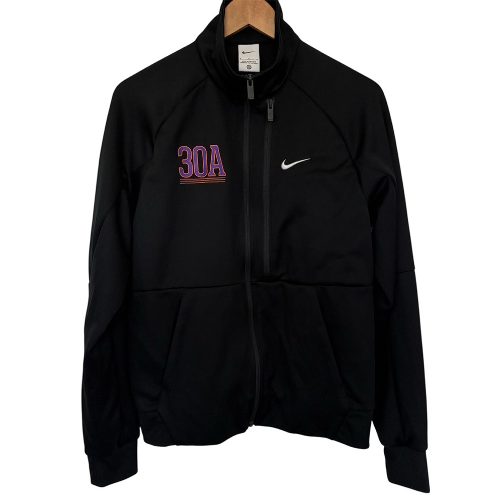 🔴 30A Nike Men's Full-Zip Chest Swoosh Jacket Medium Black Florida Embroidered